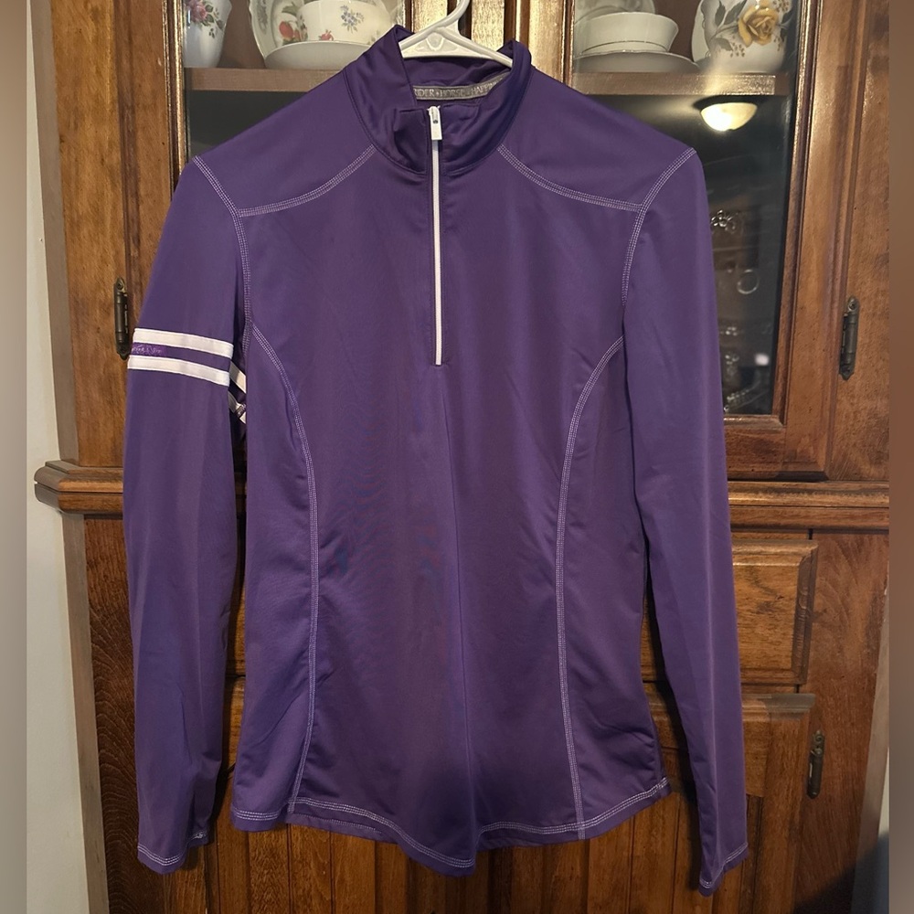 Chestnut Bay Purple Long-Sleeve Quarter-Zip Active Riding Top